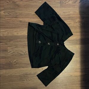 Camouflage Button-Up Crop Top
